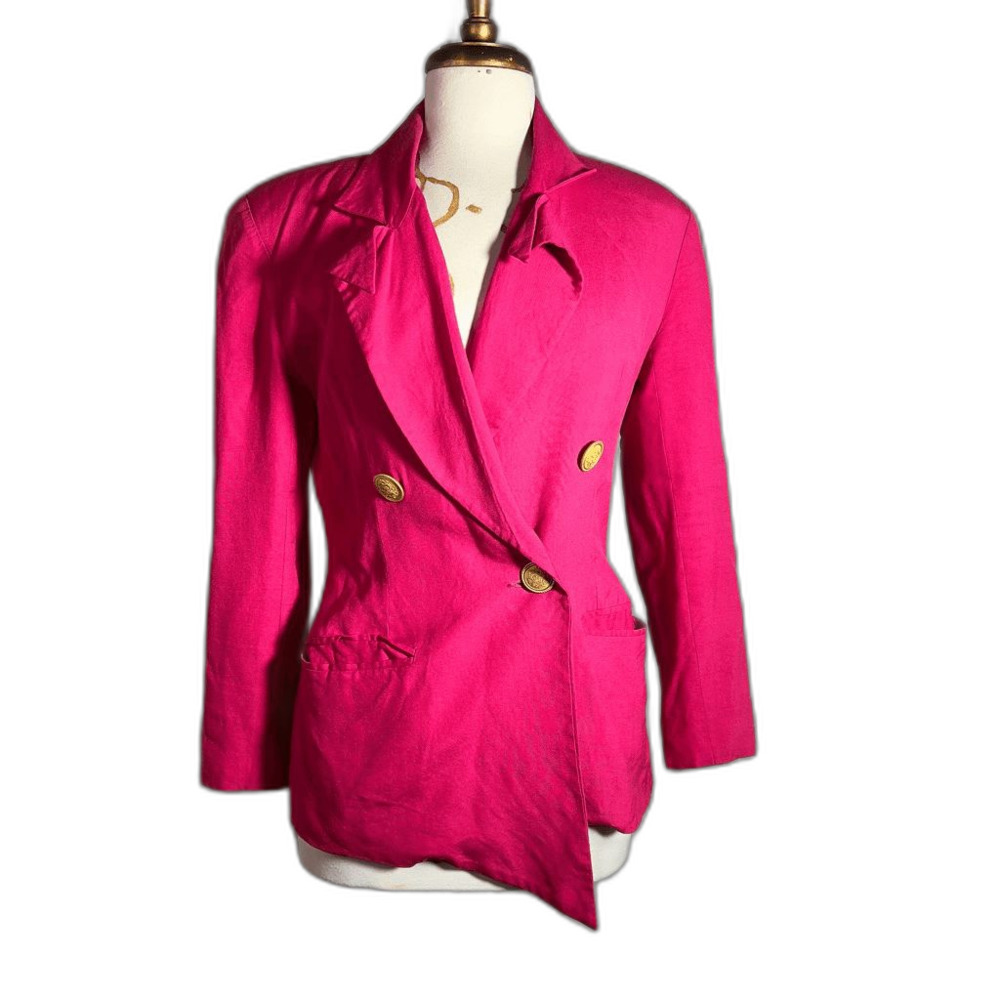 Alvin Bell Blazer S VTG Hot Pink Structured Quiet Luxury Maximalist Ballet Core